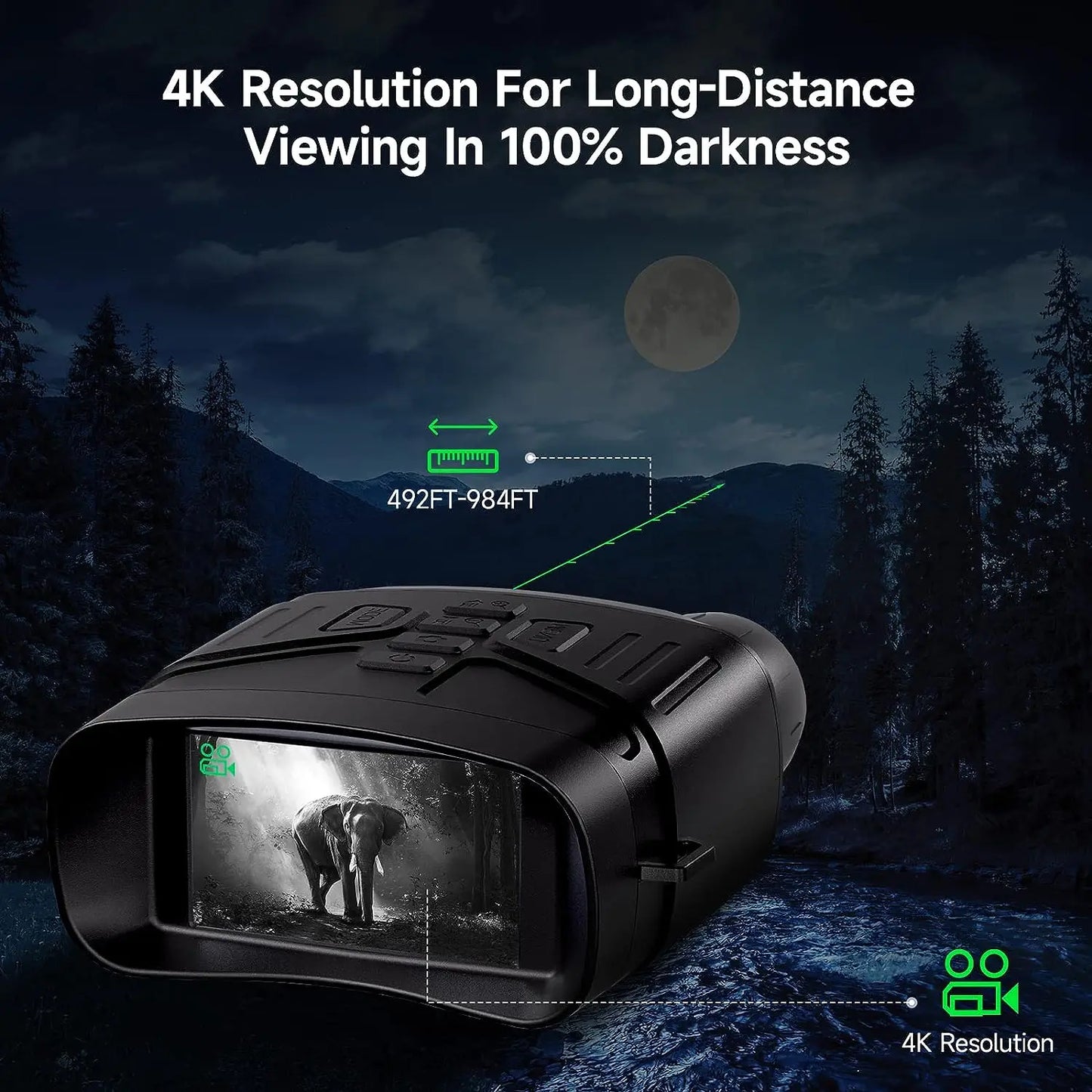 Pocket Digital IR Night Camera for Complete Darkness Capture Photo Video 200m Infrared Hunting Observation Night Vision Goggles