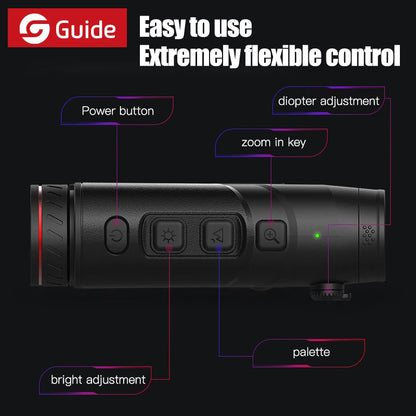 GUIDE Handheld Hunting Observation Thermal Imaging Laser Indicate WIFI IR 256X192 TD210 Thermal Vision Camera Imagery Monocular