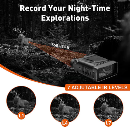 New HD Video Digital Night Vision Goggles Infrared IR Camera Binoculars Scope Red Laser Dot Search Observed Target for Hunting