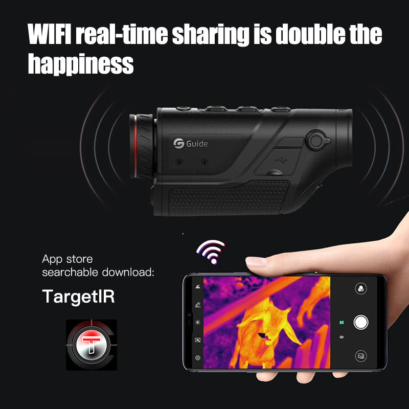 GUIDE Handheld Hunting Observation Thermal Imaging Laser Indicate WIFI IR 256X192 TD210 Thermal Vision Camera Imagery Monocular