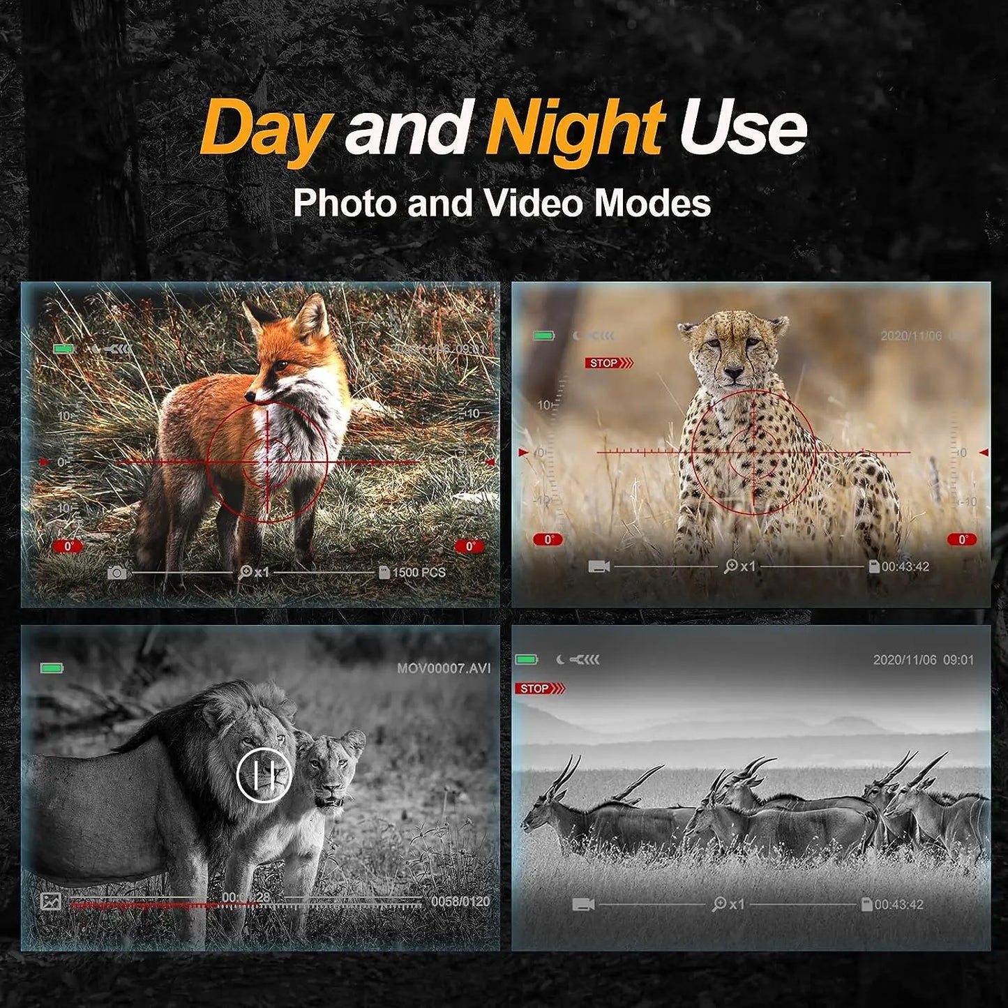 40X Digital Night Vision Binoculars Long Range 500m Viewing HD Video Photos Records Infrared Camcorder for Full Darkness Hunting