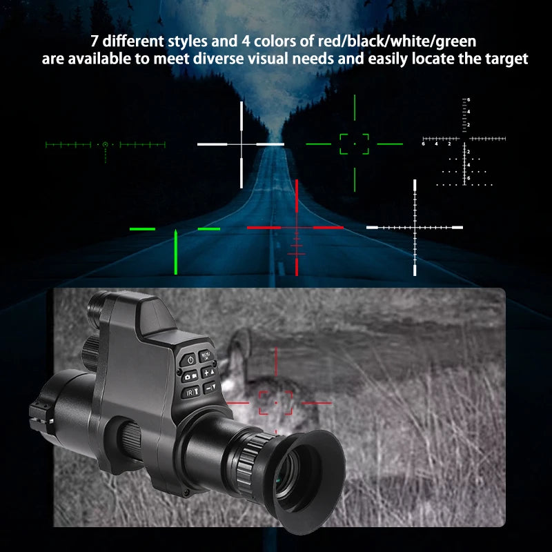 NV4A Infrared Night Vision Monocular Device Round Screen Crosshair 4X Zoom HD Video Camera Attach Night Hunting IR Digital Scope