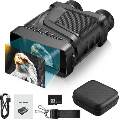 New HD Video Digital Night Vision Goggles Infrared IR Camera Binoculars Scope Red Laser Dot Search Observed Target for Hunting