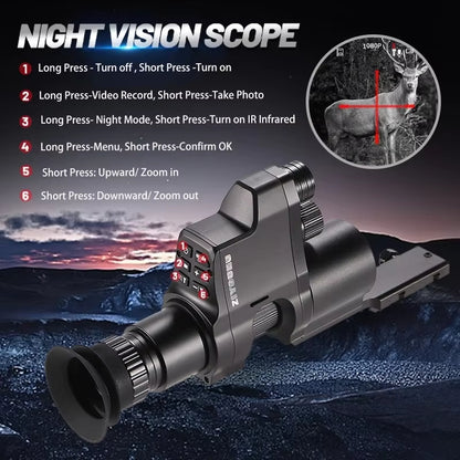 NV4B HD Digital Night Vision Scope IR 850nm WIFI Sight Scope 4X Zoom Aiming Riflescope Reticle Light Weight Hunting Device